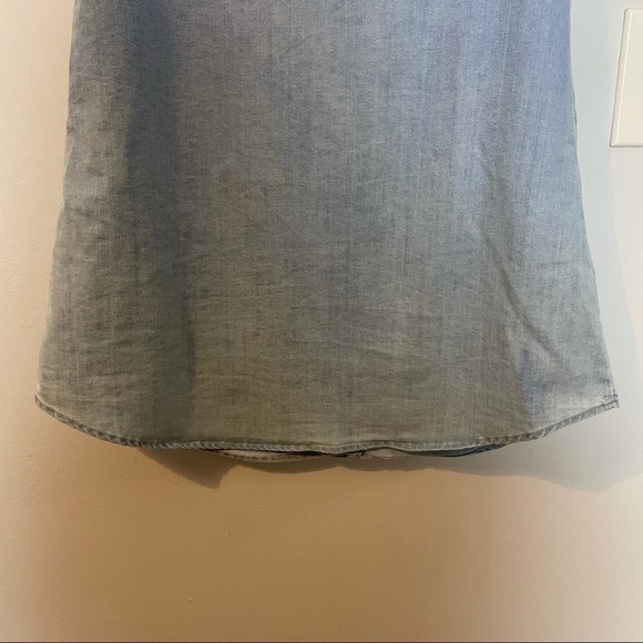 Denim Look Cotton Blend Button Down Dress/ Tunic Top - Picture 8 of 11